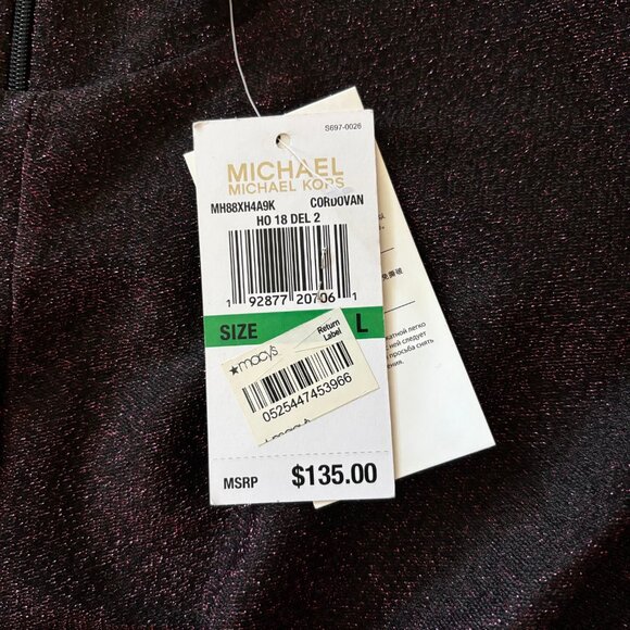 Michael Kors Metallic Twist Front Sheath Midi Dress Size Large Holiday Party - Picture 6 of 17